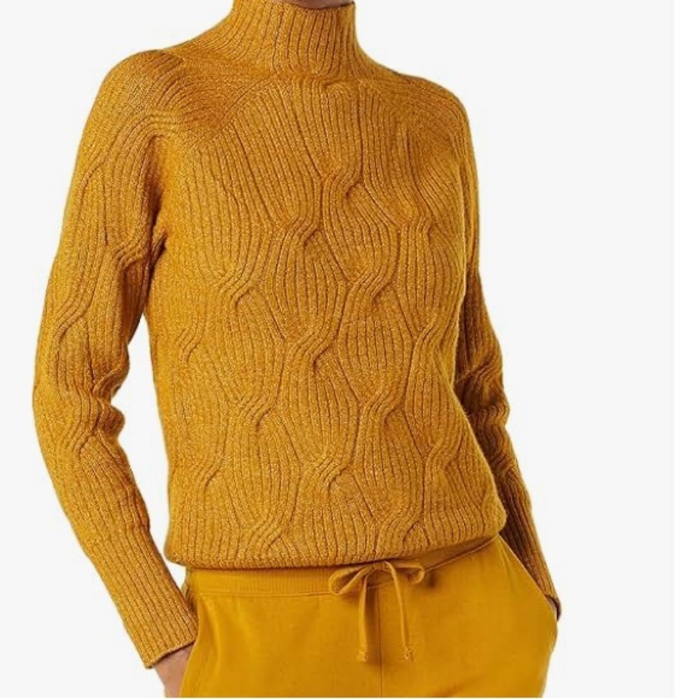 Women's Winter Long-Sleeve Sweater, Soft Touch Funnel Neck Cable Knit